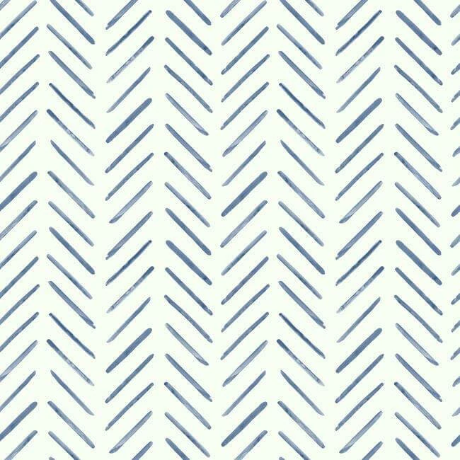 Painted Herringbone Wallpaper Navy wallpaper by York Wallcoverings