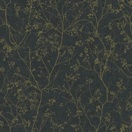 Luminous Branches Wallpaper Blackgold wallpaper by York Wallcoverings