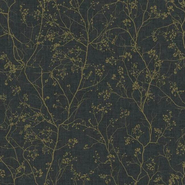 Luminous Branches Wallpaper Blackgold wallpaper by York Wallcoverings