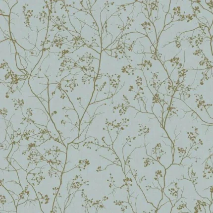 Luminous Branches Wallpaper Smokey Bluegold wallpaper by York Wallcoverings