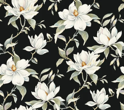 Garden Jewels Wallpaper Black wallpaper by York Wallcoverings