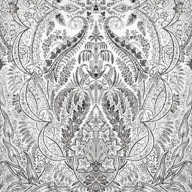 Jaipur Paisley Damask Wall Mural Blackwhite wallpaper by York Wallcoverings