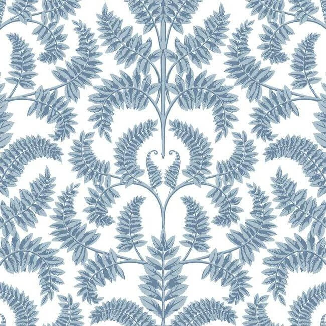 Royal Fern Damask Wallpaper Blue wallpaper by York Wallcoverings