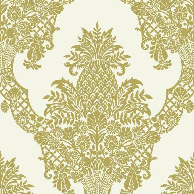 Pineapple Wallpaper Gold wallpaper by York Wallcoverings
