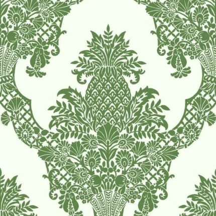 Pineapple Wallpaper Greenwhite wallpaper by York Wallcoverings