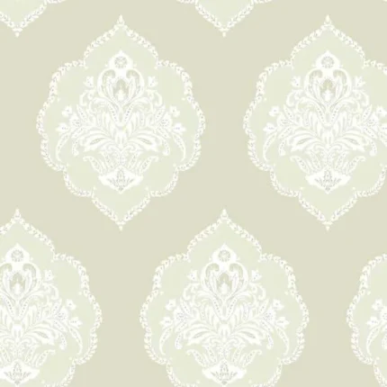 Signet Medallion Damask Wallpaper Beige wallpaper by York Wallcoverings