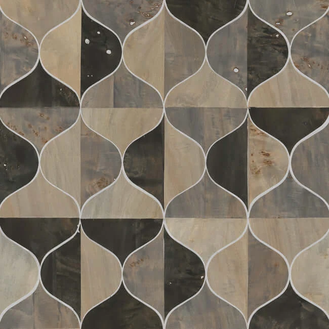 Burlwood Ogee Wallpaper Blacktaupegrey wallpaper by York Wallcoverings