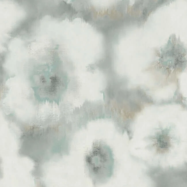 Blended Floral Wallpaper Aqua wallpaper by York Wallcoverings