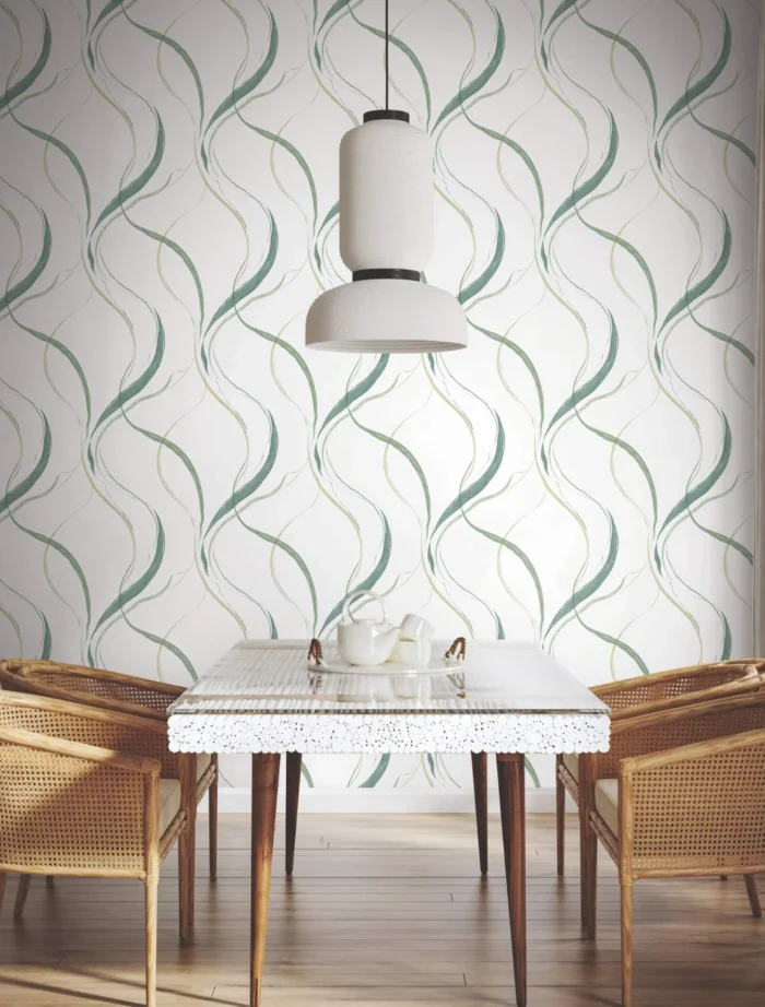 Ink Flow Green Wallpaper for Bold Accent Walls in Living Areas | York ...