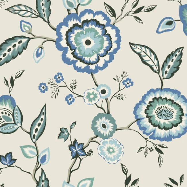 Dahlia Blooms Wallpaper Dovecornflower wallpaper by York Wallcoverings