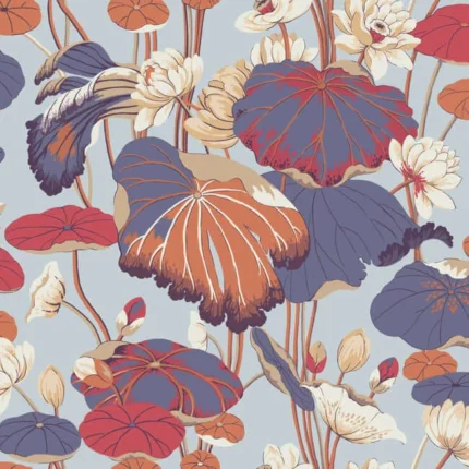 Lotus Pond Wallpaper Skymulti wallpaper by York Wallcoverings