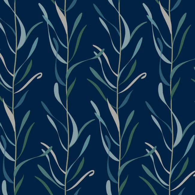 Chloe Vine Wallpaper Indigo wallpaper by York Wallcoverings
