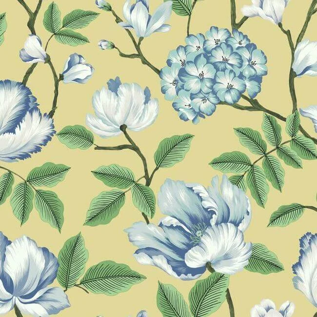 Morning Garden Wallpaper Yellow wallpaper by York Wallcoverings