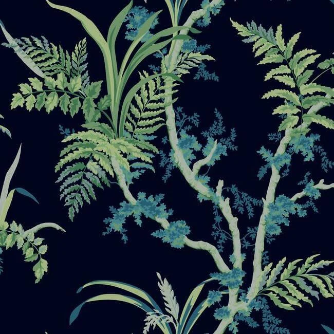 Enchanted Fern Wallpaper Navygreen wallpaper by York Wallcoverings