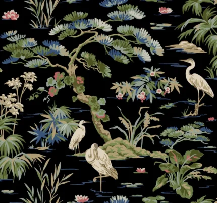 Bridgewater Wallpaper Black wallpaper by York Wallcoverings