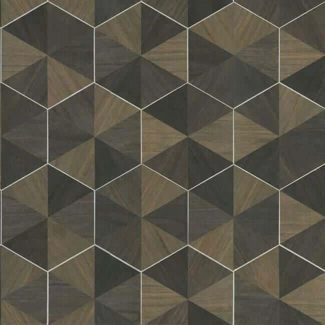 Hexagram Wood Veneer Wallpaper Smoke - York Wallpaper Image 1 Hexagram Wood Veneer Wallpaper Smoke wallpaper by York Wallcoverings