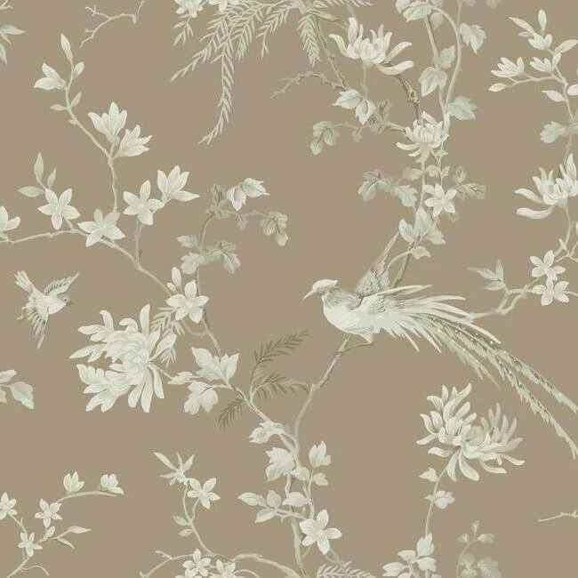 Bird And Blossom Chinoserie Wallpaper Glint wallpaper by York Wallcoverings