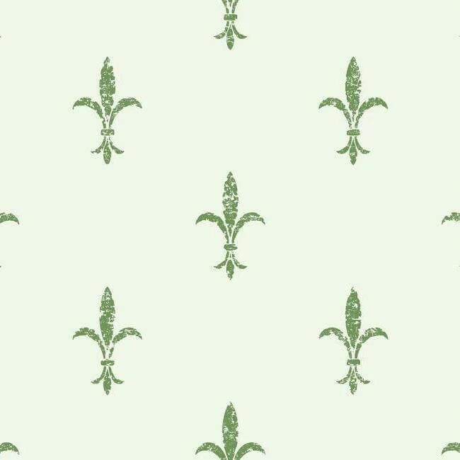 Fleur De Lis Wallpaper Whitegreen wallpaper by York Wallcoverings