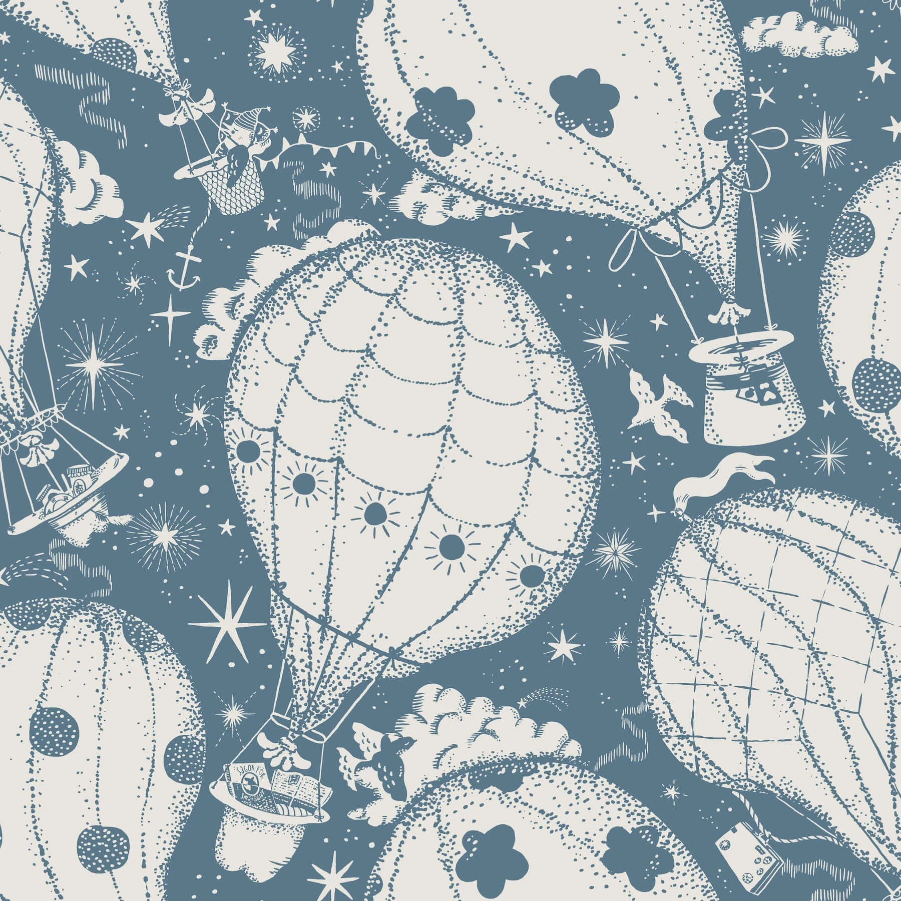 Ballongerna Wallpaper Dark Blue wallpaper by York Wallcoverings