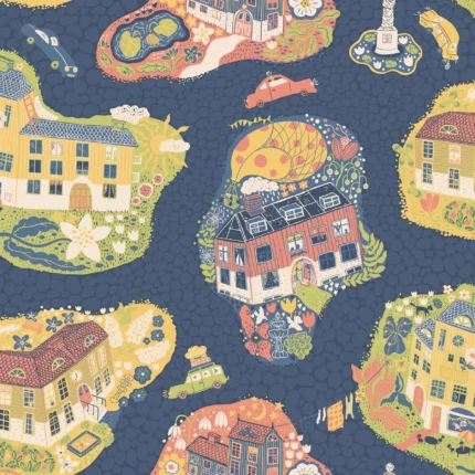 Staden Wallpaper Dark Blue wallpaper by York Wallcoverings