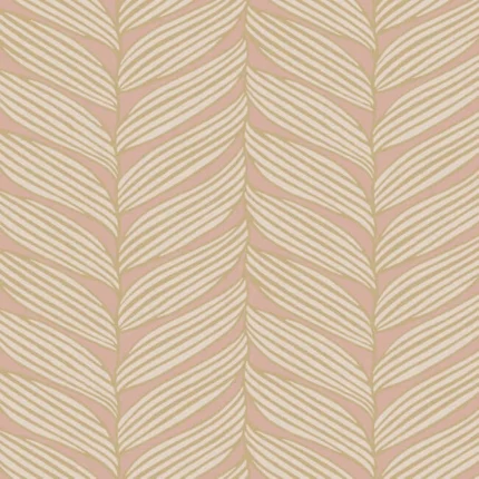 Luminous Leaves Wallpaper Blushgold wallpaper by York Wallcoverings
