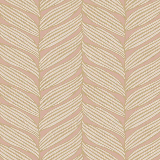 Luminous Leaves Wallpaper Blushgold wallpaper by York Wallcoverings
