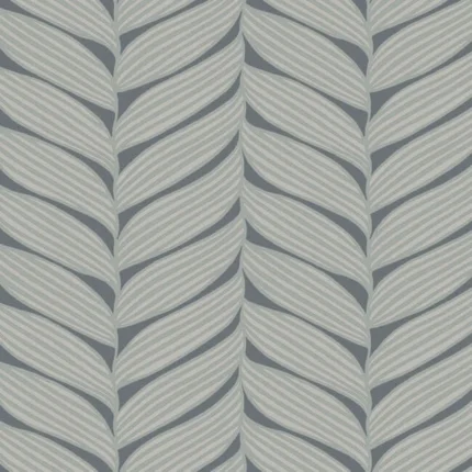 Luminous Leaves Wallpaper Charcoalsilver wallpaper by York Wallcoverings