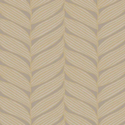 Luminous Leaves Wallpaper Greygold wallpaper by York Wallcoverings