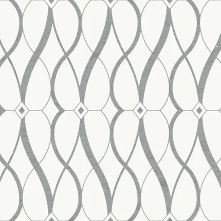 Graceful Geo Wallpaper Whitesilver wallpaper by York Wallcoverings