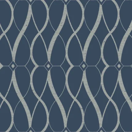 Graceful Geo Wallpaper Navysilver wallpaper by York Wallcoverings