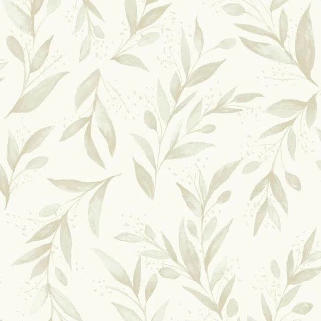 Olive Branch Wallpaper Beige wallpaper by York Wallcoverings