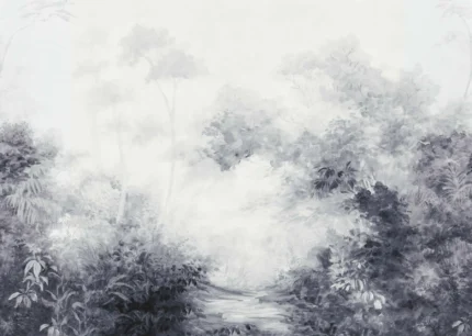 Woodlands Mural Wall Mural Black And White wallpaper by York Wallcoverings