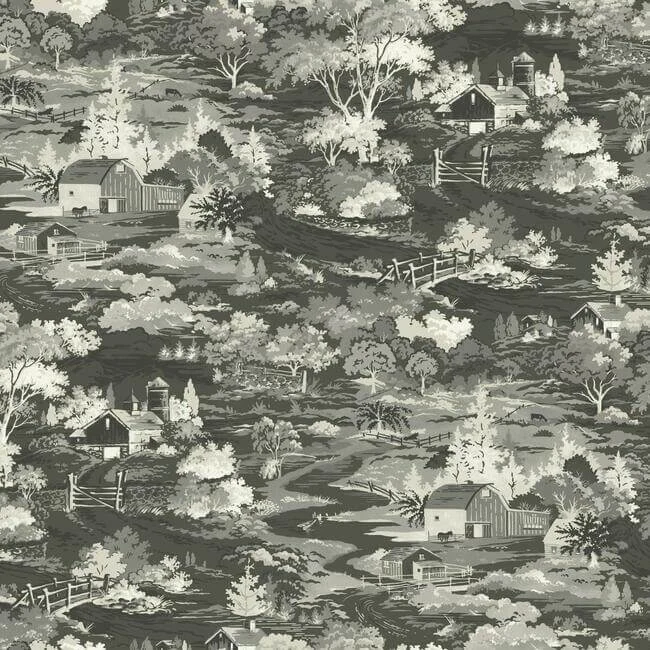 Homestead Wallpaper Grayscale wallpaper by York Wallcoverings