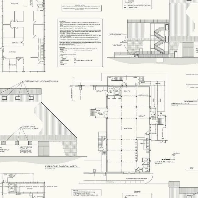 The Market Wallpaper White wallpaper by York Wallcoverings