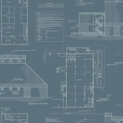 The Market Wallpaper Federal Blue wallpaper by York Wallcoverings
