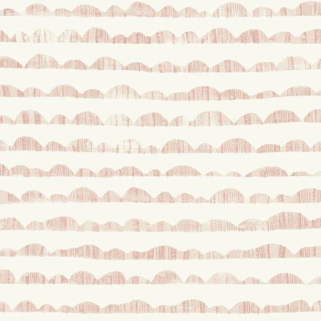 Hill Horizon Wallpaper Coral Pink wallpaper by York Wallcoverings