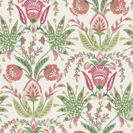 Seaside Jacobean Wallpaper Beigegreenred wallpaper by York Wallcoverings