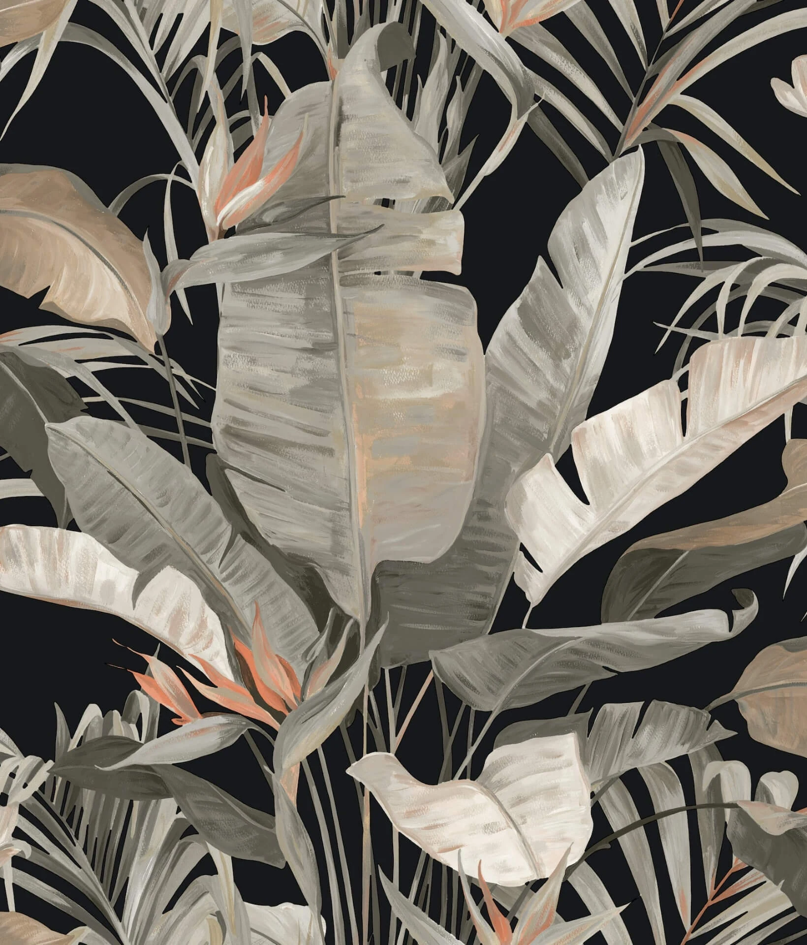 Tropical Cabana Wallpaper Black wallpaper by York Wallcoverings