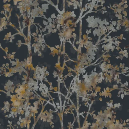 Shimmering Foliage Wallpaper Blackmulti wallpaper by York Wallcoverings