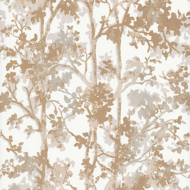 Shimmering Foliage Wallpaper Whitegold wallpaper by York Wallcoverings
