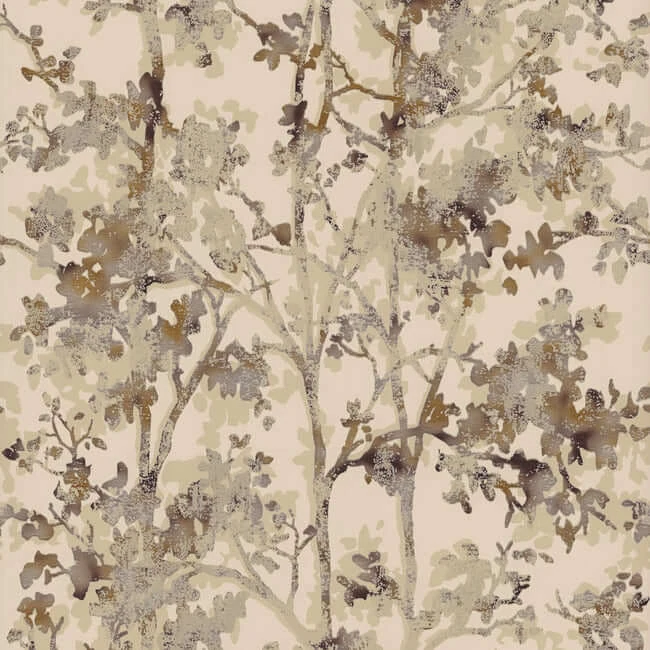 Shimmering Foliage Wallpaper Khakimulti wallpaper by York Wallcoverings