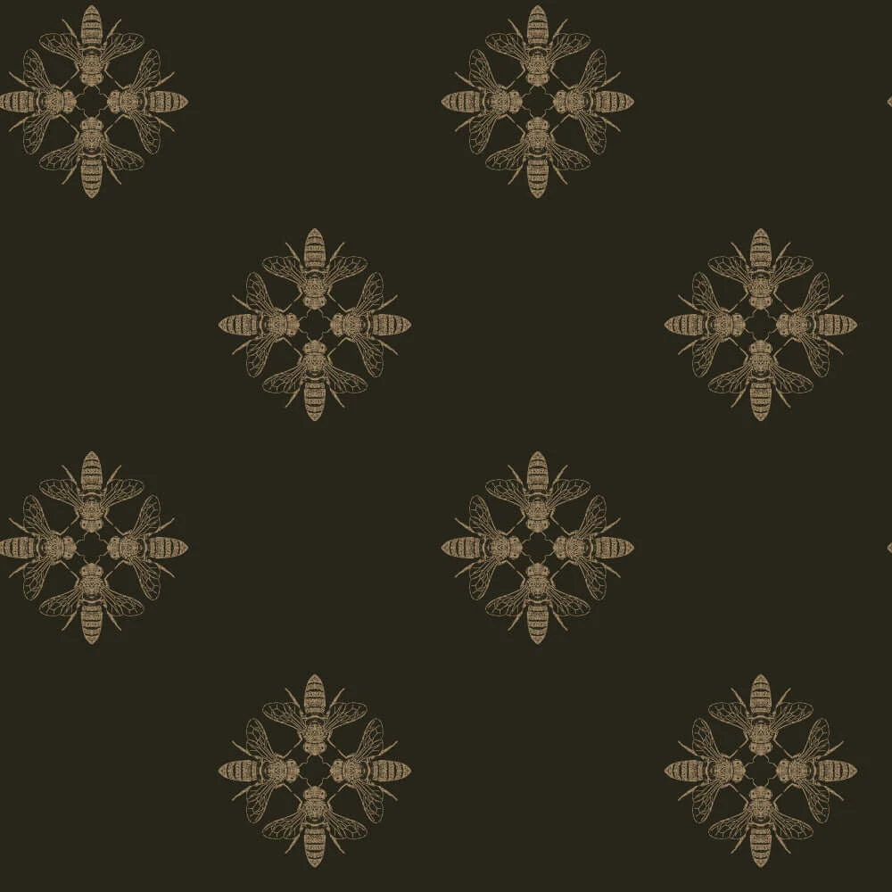Honey Bee Wallpaper Goldblack wallpaper by York Wallcoverings