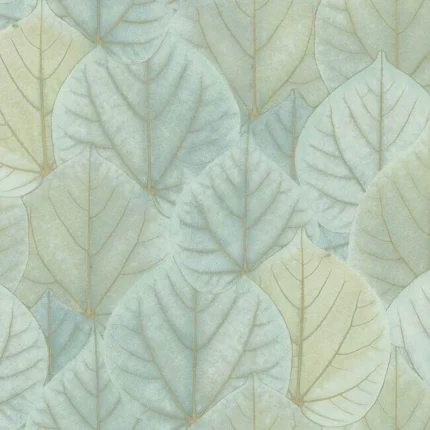 Leaf Concerto Wallpaper Turquoise wallpaper by York Wallcoverings