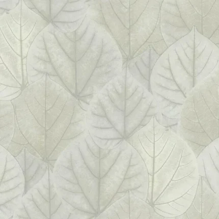 Leaf Concerto Wallpaper Pale Grey wallpaper by York Wallcoverings
