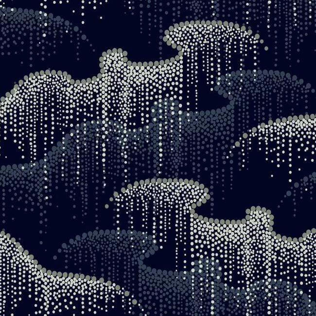 Moonlight Pearls Wallpaper Navy wallpaper by York Wallcoverings