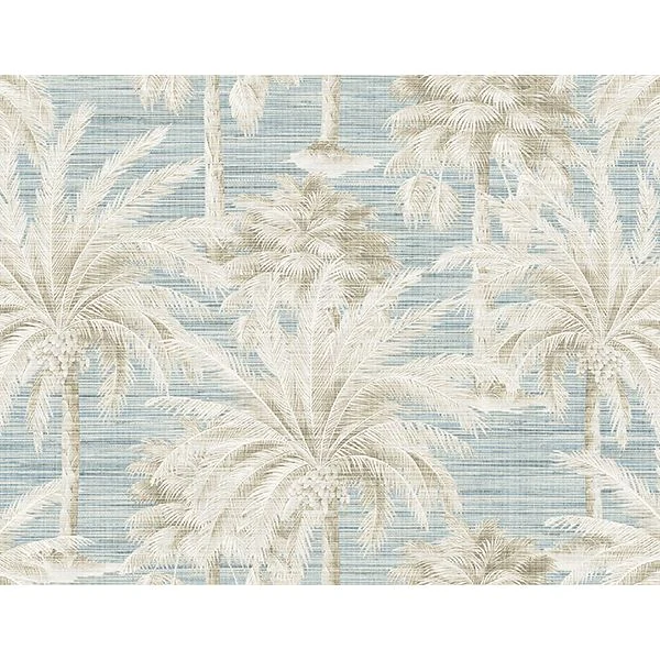 Dream Of Palm Trees Blue Texture Wallpaper wallpaper by York Wallcoverings