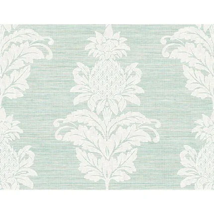 Pineapple Grove Turquoise Damask Wallpaper wallpaper by York Wallcoverings