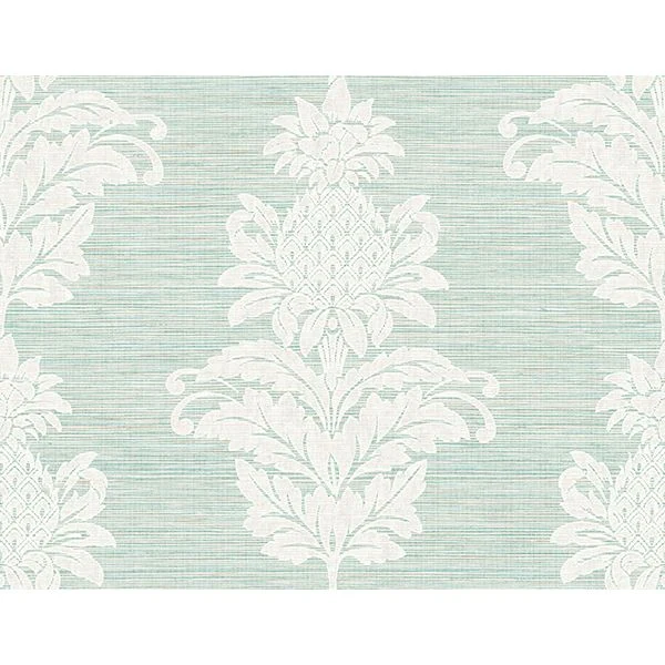 Pineapple Grove Turquoise Damask Wallpaper wallpaper by York Wallcoverings