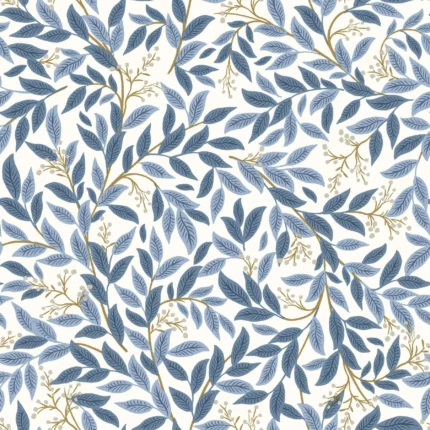 Willowberry Wallpaper Blue White wallpaper by York Wallcoverings