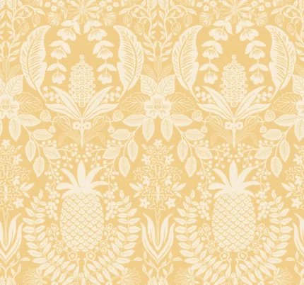 Pineapple Damask Wallpaper Yellow wallpaper by York Wallcoverings